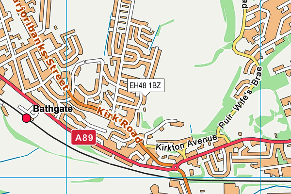 EH48 1BZ map - OS VectorMap District (Ordnance Survey)