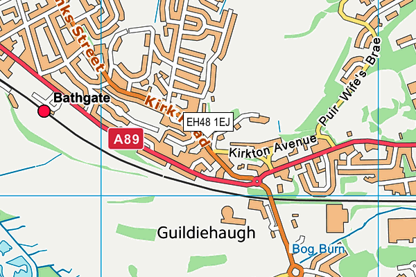 EH48 1EJ map - OS VectorMap District (Ordnance Survey)