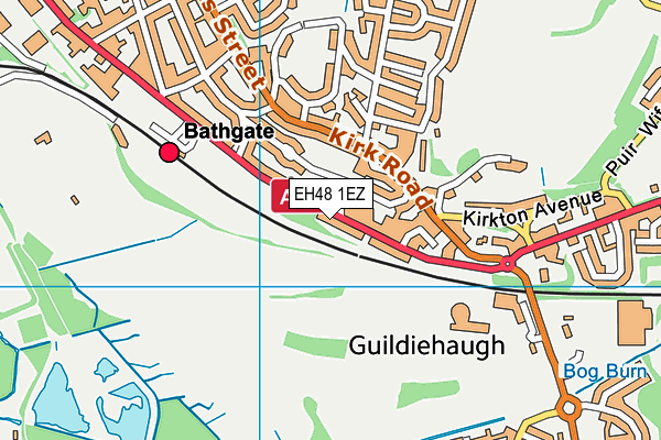 EH48 1EZ map - OS VectorMap District (Ordnance Survey)