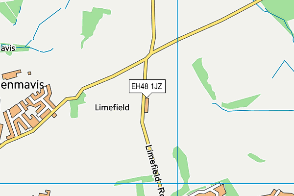 EH48 1JZ map - OS VectorMap District (Ordnance Survey)