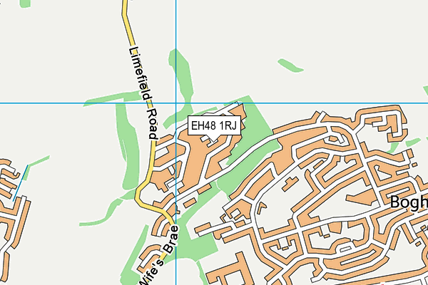 EH48 1RJ map - OS VectorMap District (Ordnance Survey)