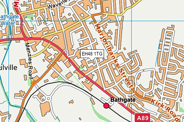 EH48 1TG map - OS VectorMap District (Ordnance Survey)