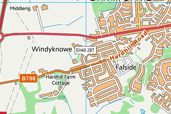 EH48 2BT map - OS VectorMap District (Ordnance Survey)