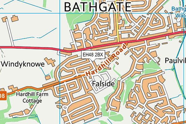 EH48 2BX map - OS VectorMap District (Ordnance Survey)