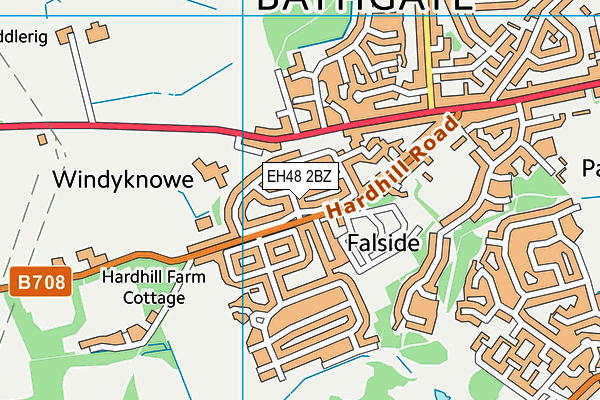 EH48 2BZ map - OS VectorMap District (Ordnance Survey)