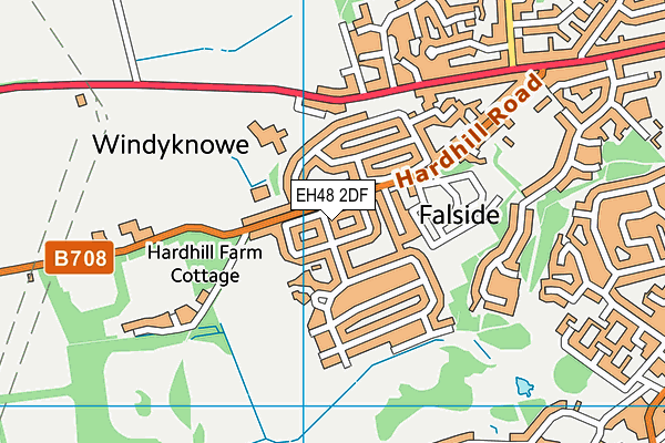 EH48 2DF map - OS VectorMap District (Ordnance Survey)