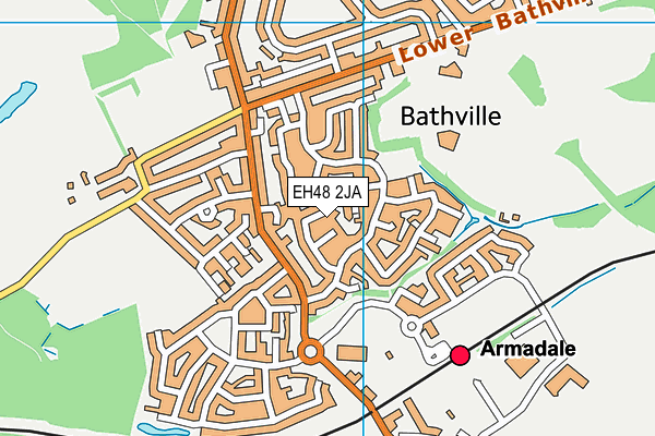 EH48 2JA map - OS VectorMap District (Ordnance Survey)