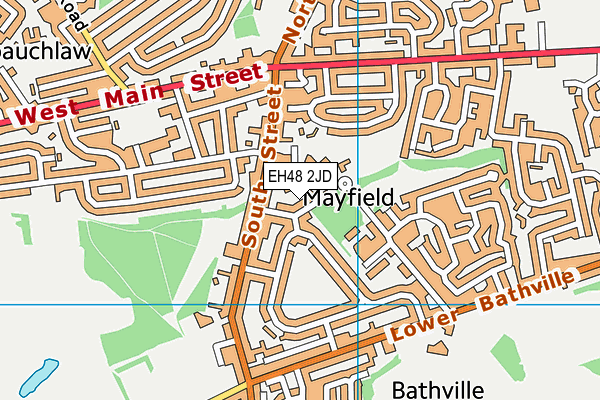 EH48 2JD map - OS VectorMap District (Ordnance Survey)