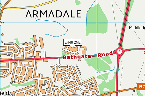 EH48 2NE map - OS VectorMap District (Ordnance Survey)