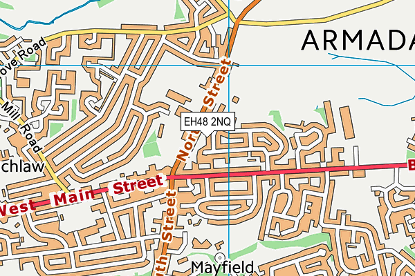 EH48 2NQ map - OS VectorMap District (Ordnance Survey)