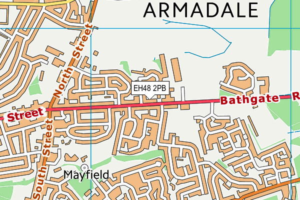 EH48 2PB map - OS VectorMap District (Ordnance Survey)