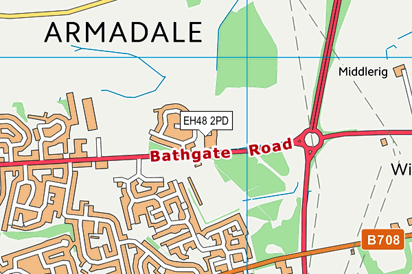 EH48 2PD map - OS VectorMap District (Ordnance Survey)