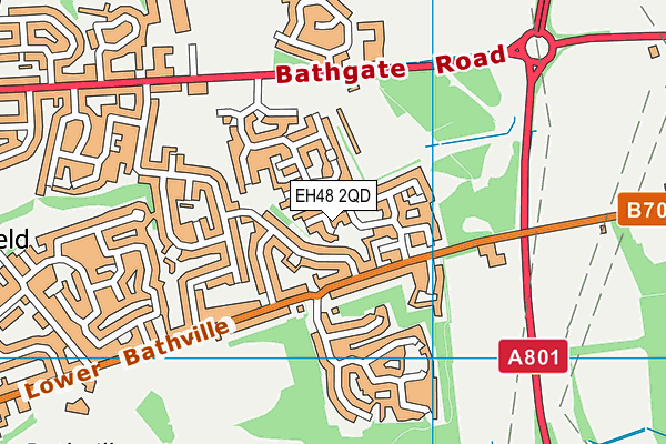 EH48 2QD map - OS VectorMap District (Ordnance Survey)