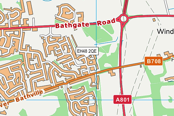 EH48 2QE map - OS VectorMap District (Ordnance Survey)