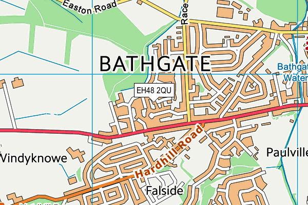 EH48 2QU map - OS VectorMap District (Ordnance Survey)