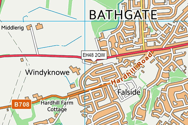 EH48 2QW map - OS VectorMap District (Ordnance Survey)