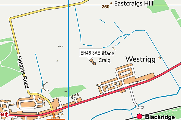 EH48 3AE map - OS VectorMap District (Ordnance Survey)