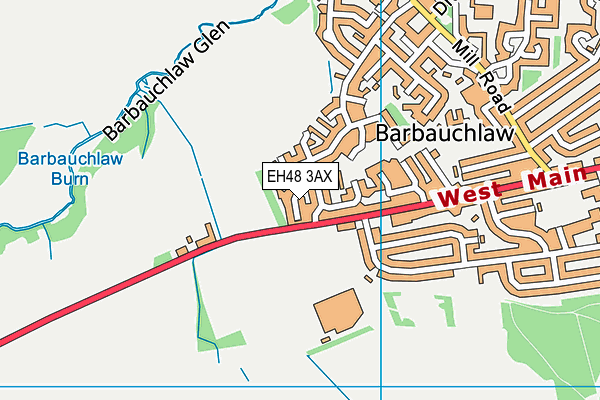 EH48 3AX map - OS VectorMap District (Ordnance Survey)