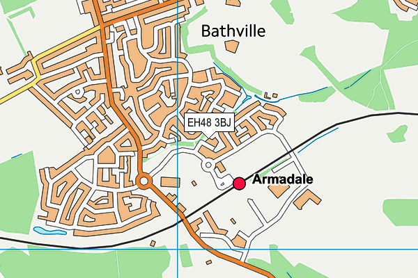 EH48 3BJ map - OS VectorMap District (Ordnance Survey)