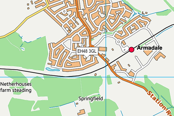 EH48 3GL map - OS VectorMap District (Ordnance Survey)