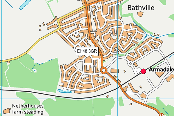 EH48 3GR map - OS VectorMap District (Ordnance Survey)