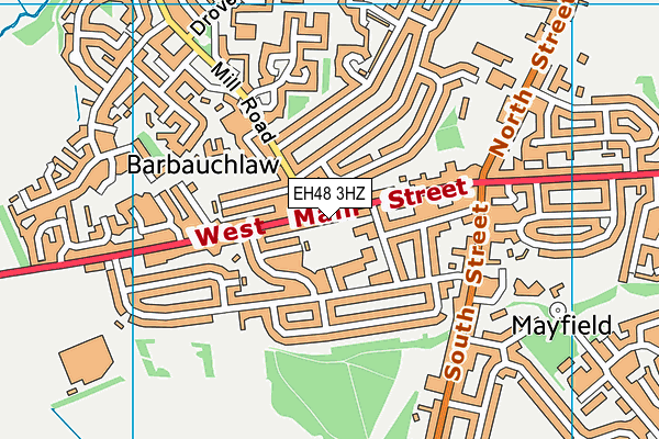 EH48 3HZ map - OS VectorMap District (Ordnance Survey)