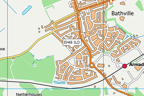 EH48 3LD map - OS VectorMap District (Ordnance Survey)