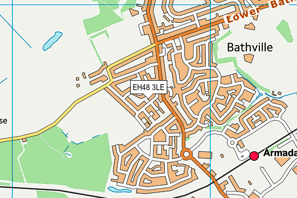 EH48 3LE map - OS VectorMap District (Ordnance Survey)