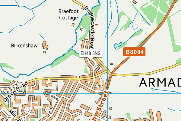 EH48 3NS map - OS VectorMap District (Ordnance Survey)