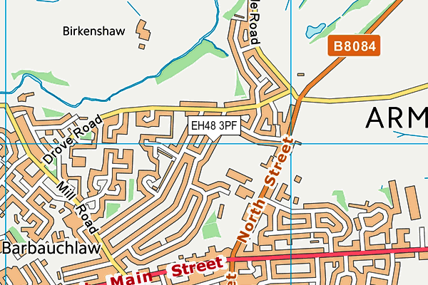 EH48 3PF map - OS VectorMap District (Ordnance Survey)
