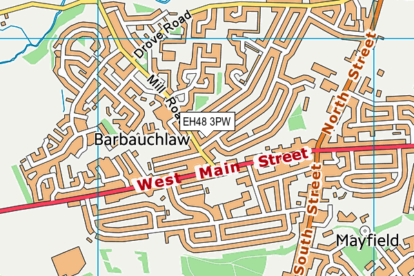 EH48 3PW map - OS VectorMap District (Ordnance Survey)