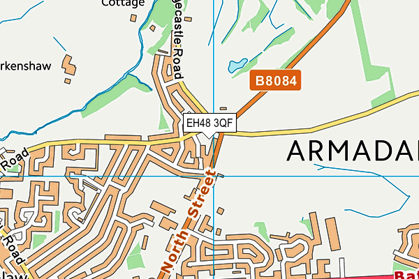 EH48 3QF map - OS VectorMap District (Ordnance Survey)