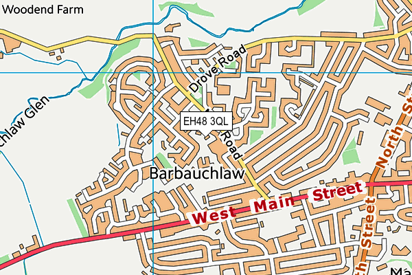 EH48 3QL map - OS VectorMap District (Ordnance Survey)