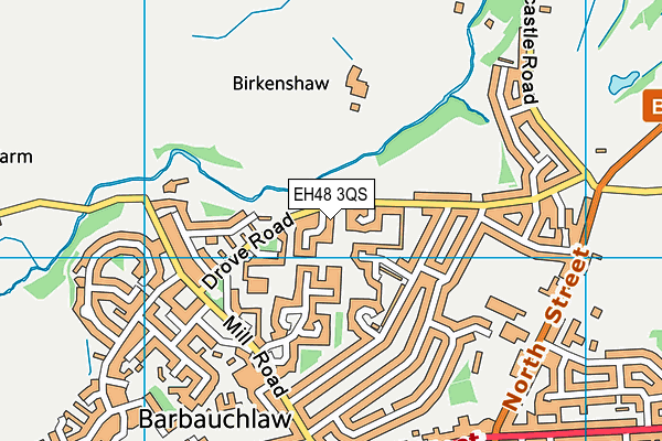 EH48 3QS map - OS VectorMap District (Ordnance Survey)