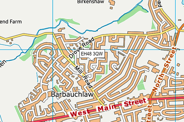 EH48 3QW map - OS VectorMap District (Ordnance Survey)