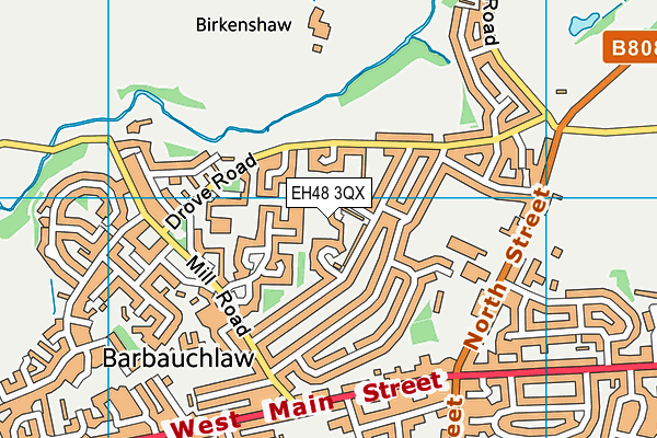 EH48 3QX map - OS VectorMap District (Ordnance Survey)