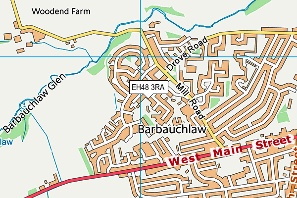 EH48 3RA map - OS VectorMap District (Ordnance Survey)