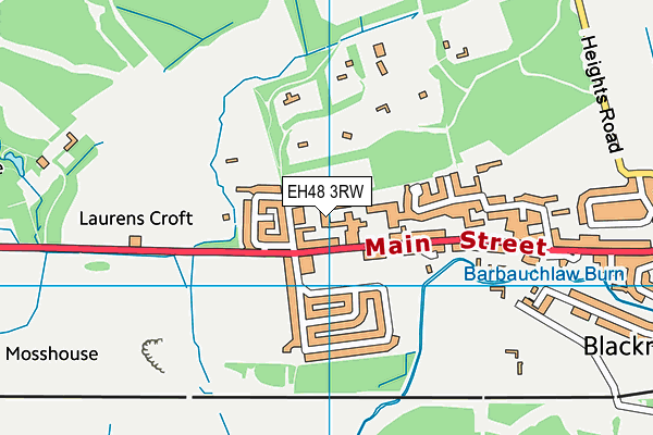 EH48 3RW map - OS VectorMap District (Ordnance Survey)