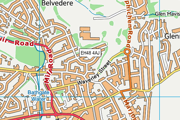 EH48 4AJ map - OS VectorMap District (Ordnance Survey)