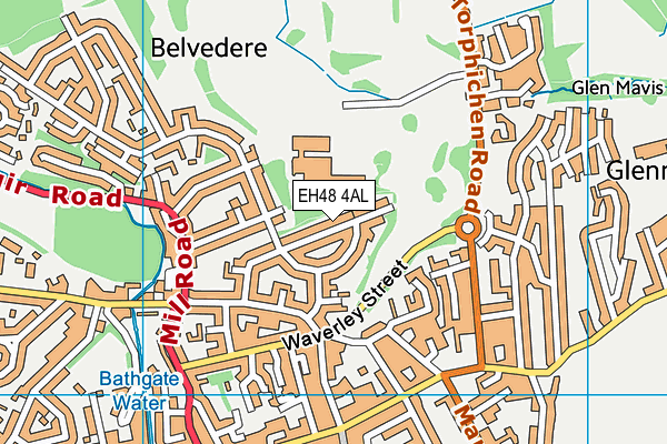 EH48 4AL map - OS VectorMap District (Ordnance Survey)