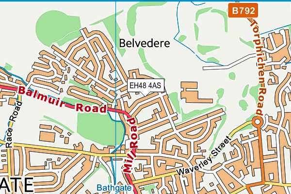 EH48 4AS map - OS VectorMap District (Ordnance Survey)