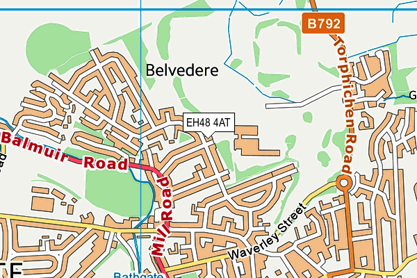 EH48 4AT map - OS VectorMap District (Ordnance Survey)