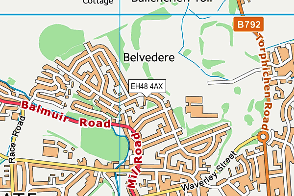 EH48 4AX map - OS VectorMap District (Ordnance Survey)