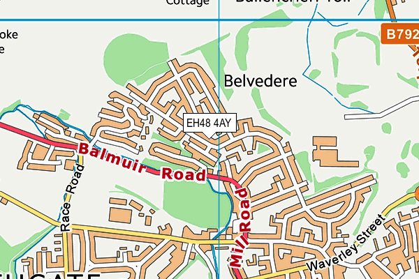 EH48 4AY map - OS VectorMap District (Ordnance Survey)