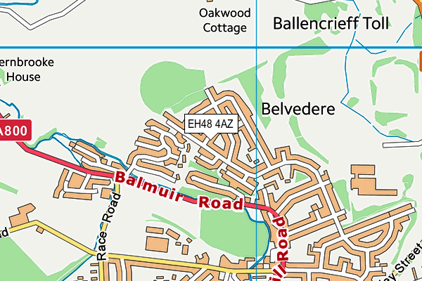 EH48 4AZ map - OS VectorMap District (Ordnance Survey)