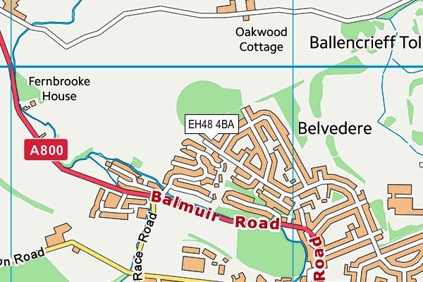 EH48 4BA map - OS VectorMap District (Ordnance Survey)