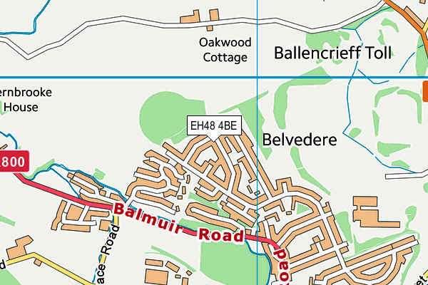 EH48 4BE map - OS VectorMap District (Ordnance Survey)