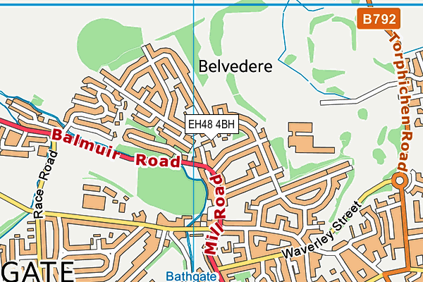 EH48 4BH map - OS VectorMap District (Ordnance Survey)