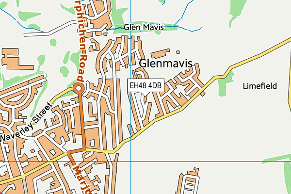 EH48 4DB map - OS VectorMap District (Ordnance Survey)