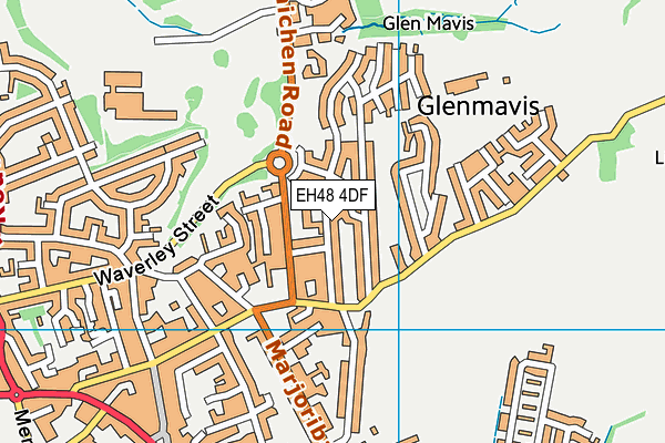 EH48 4DF map - OS VectorMap District (Ordnance Survey)